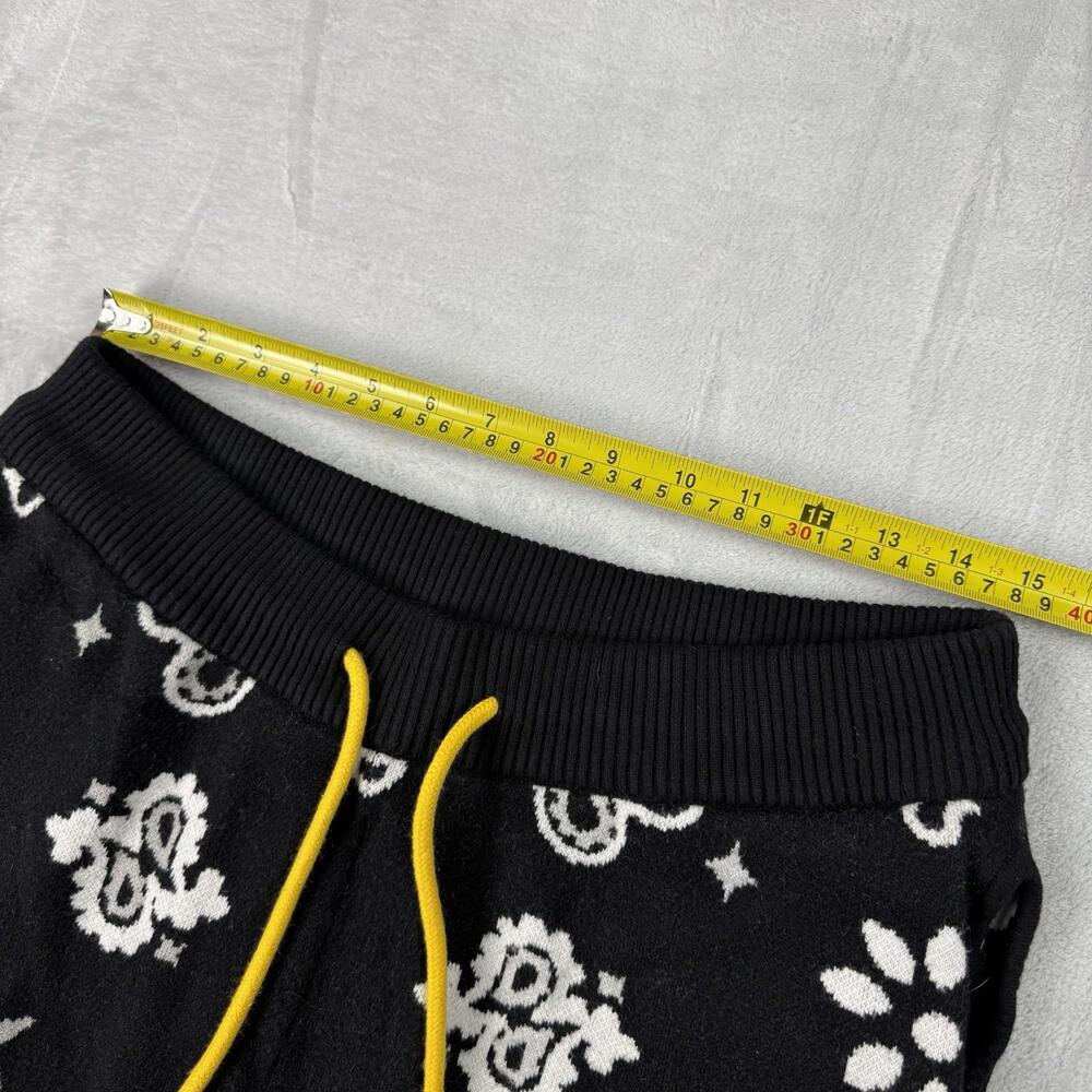 MNML Bandana Pattern Knit Sweatpants Straight Leg Paisley Streetwear Sz L Relax - Picture 4 of 9